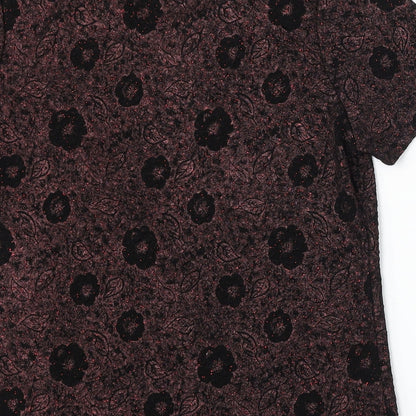 Anna Rose Womens Multicoloured Round Neck Floral Acetate Pullover Jumper Size M