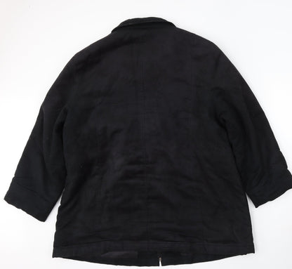 Papaya Womens Black Jacket Coat Size 20
