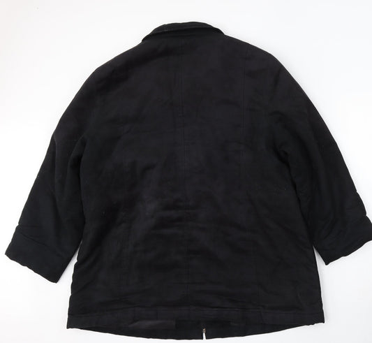 Papaya Womens Black Jacket Coat Size 20