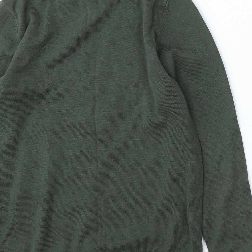 H&M Boys Green Cotton Pullover Sweatshirt Size 9-10 Years - dinosaur