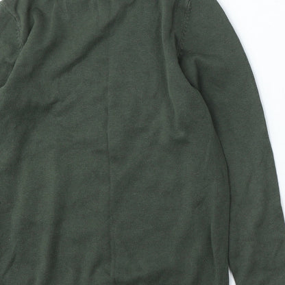H&M Boys Green Cotton Pullover Sweatshirt Size 9-10 Years - dinosaur