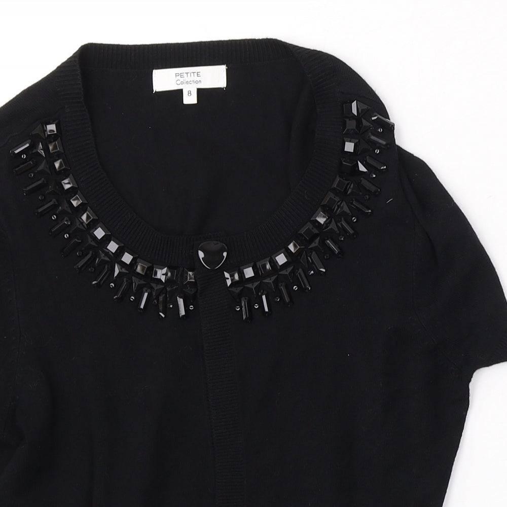 Womens UK Size 8 Debenhams Black Cardigan Jumper