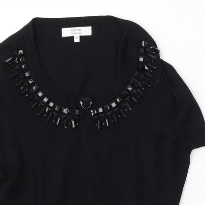 Womens UK Size 8 Debenhams Black Cardigan Jumper