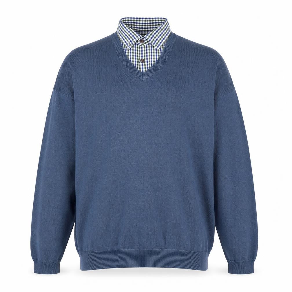 Mens UK Size M Sand Stone Blue Pullover Jumper