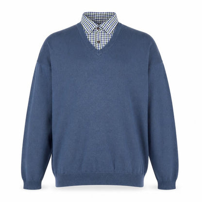 Mens UK Size M Sand Stone Blue Pullover Jumper