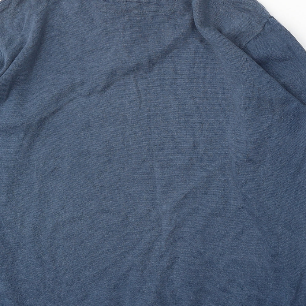 Sand Stone Mens Blue Collared Cotton Pullover Jumper Size M