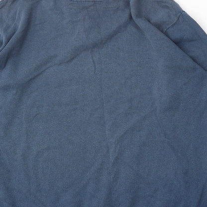 Sand Stone Mens Blue Collared Cotton Pullover Jumper Size M