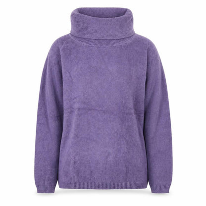 Classics Womens Purple Roll Neck Polyester Pullover Jumper Size M