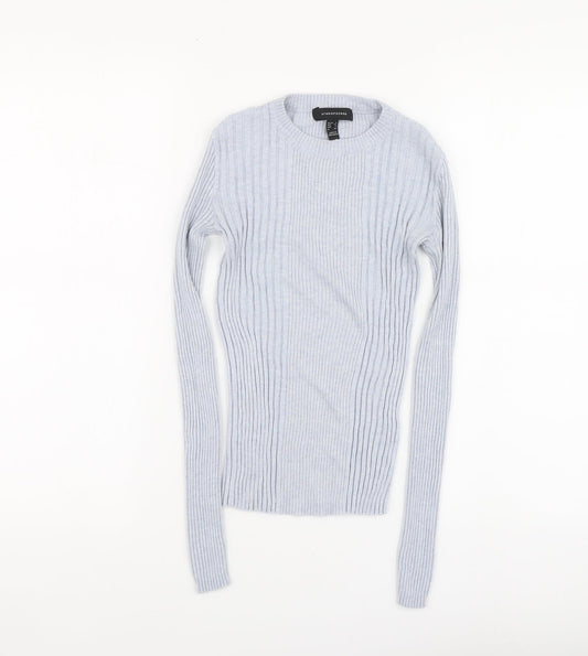 Primark Womens Blue High Neck Nylon Pullover Jumper Size 6