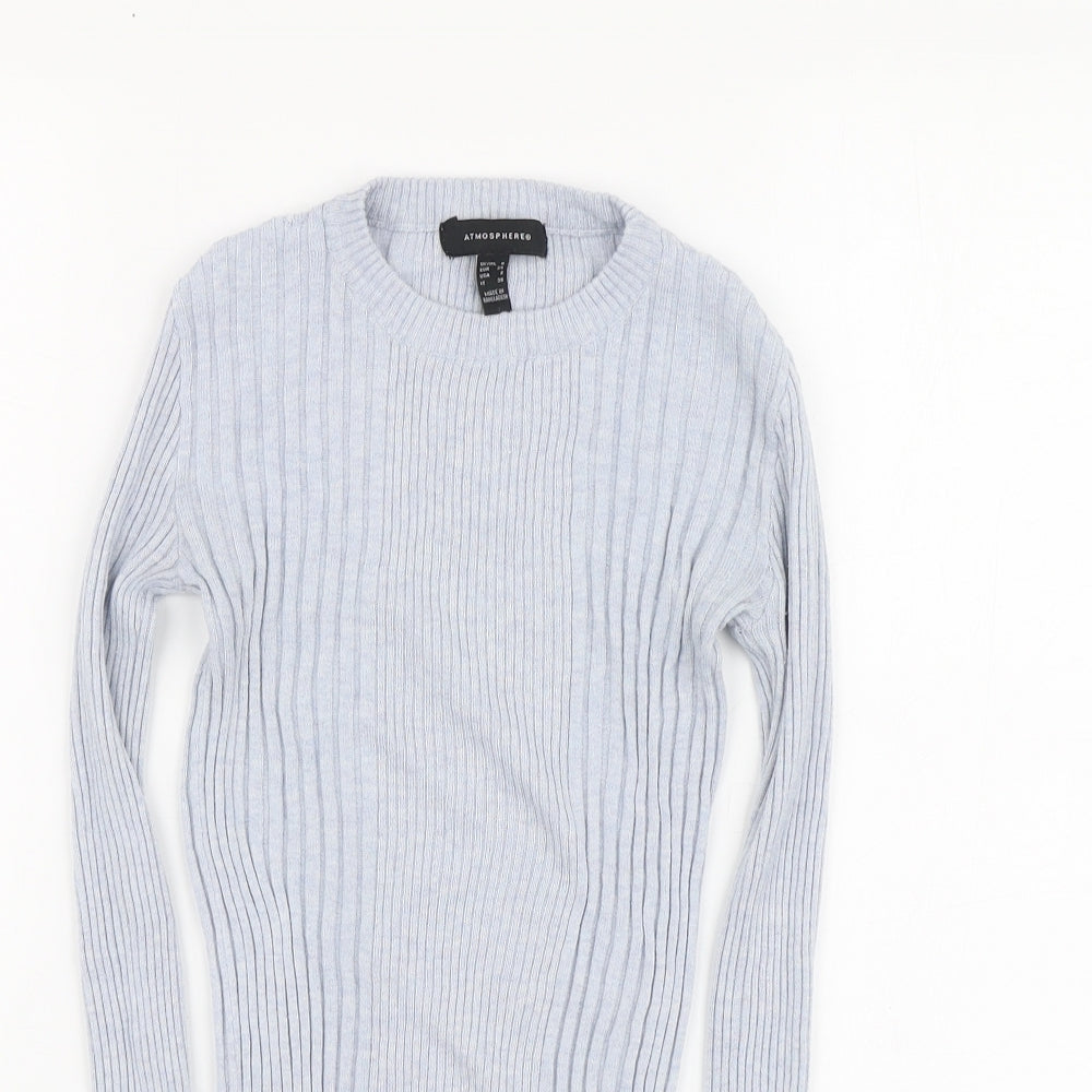 Primark Womens Blue High Neck Nylon Pullover Jumper Size 6