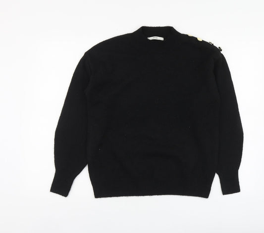 George Womens Black High Neck Polyester Pullover Jumper Size S