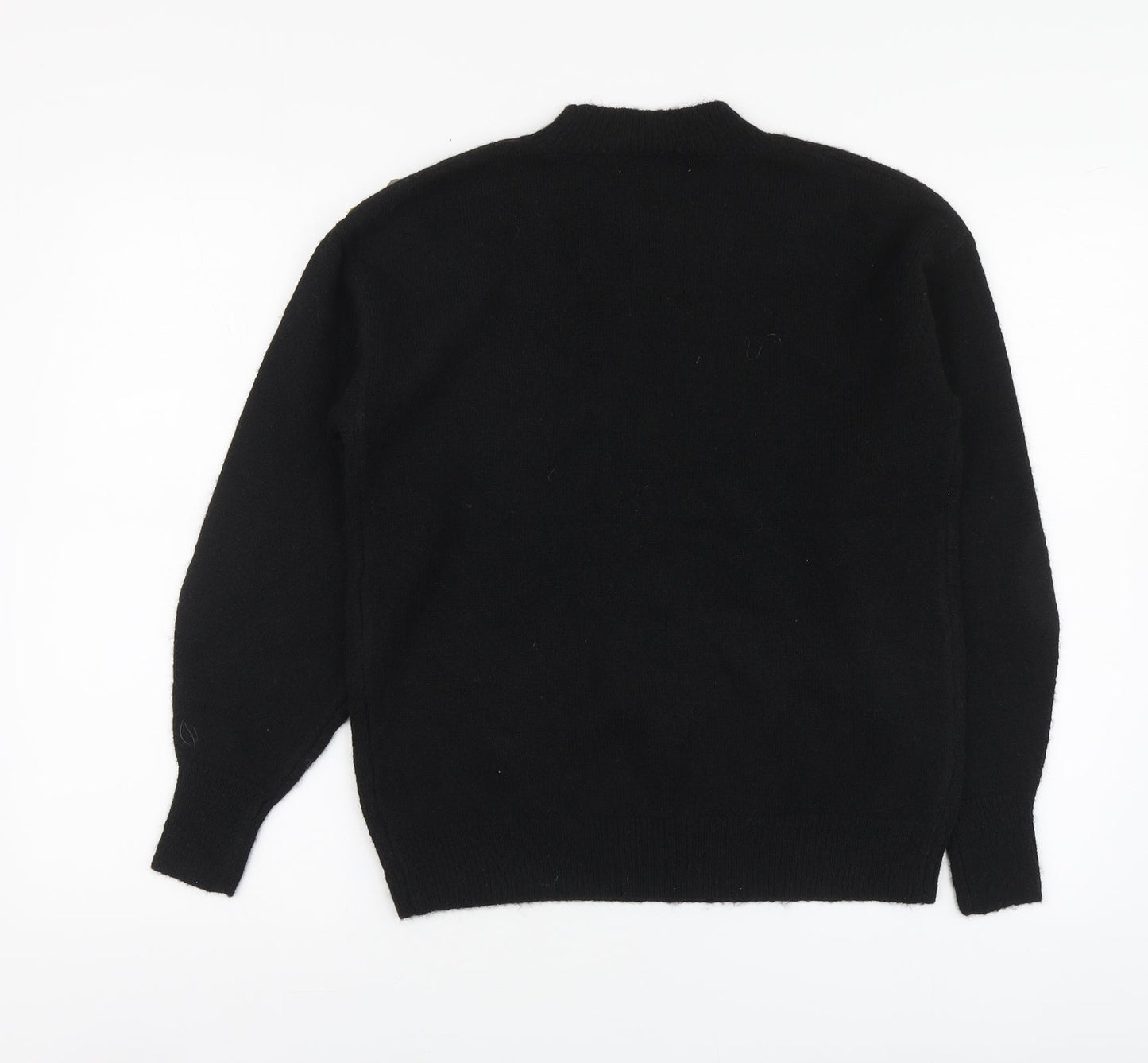 George Womens Black High Neck Polyester Pullover Jumper Size S