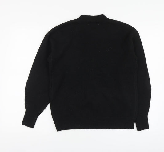George Womens Black High Neck Polyester Pullover Jumper Size S