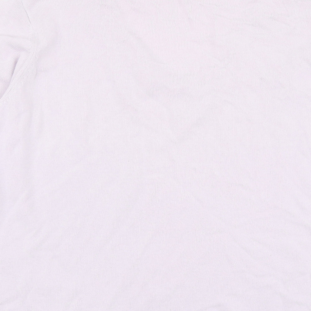 Joanna Hope Womens Purple V-Neck Ramie Pullover Jumper Size 18