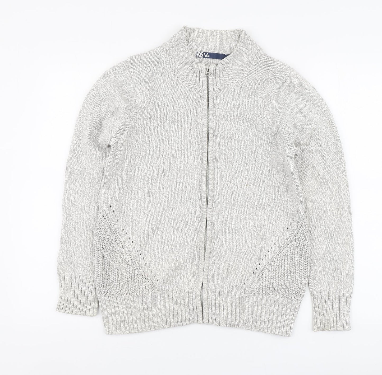 Womens UK Size 14 Isle Grey Full Zip Jumper