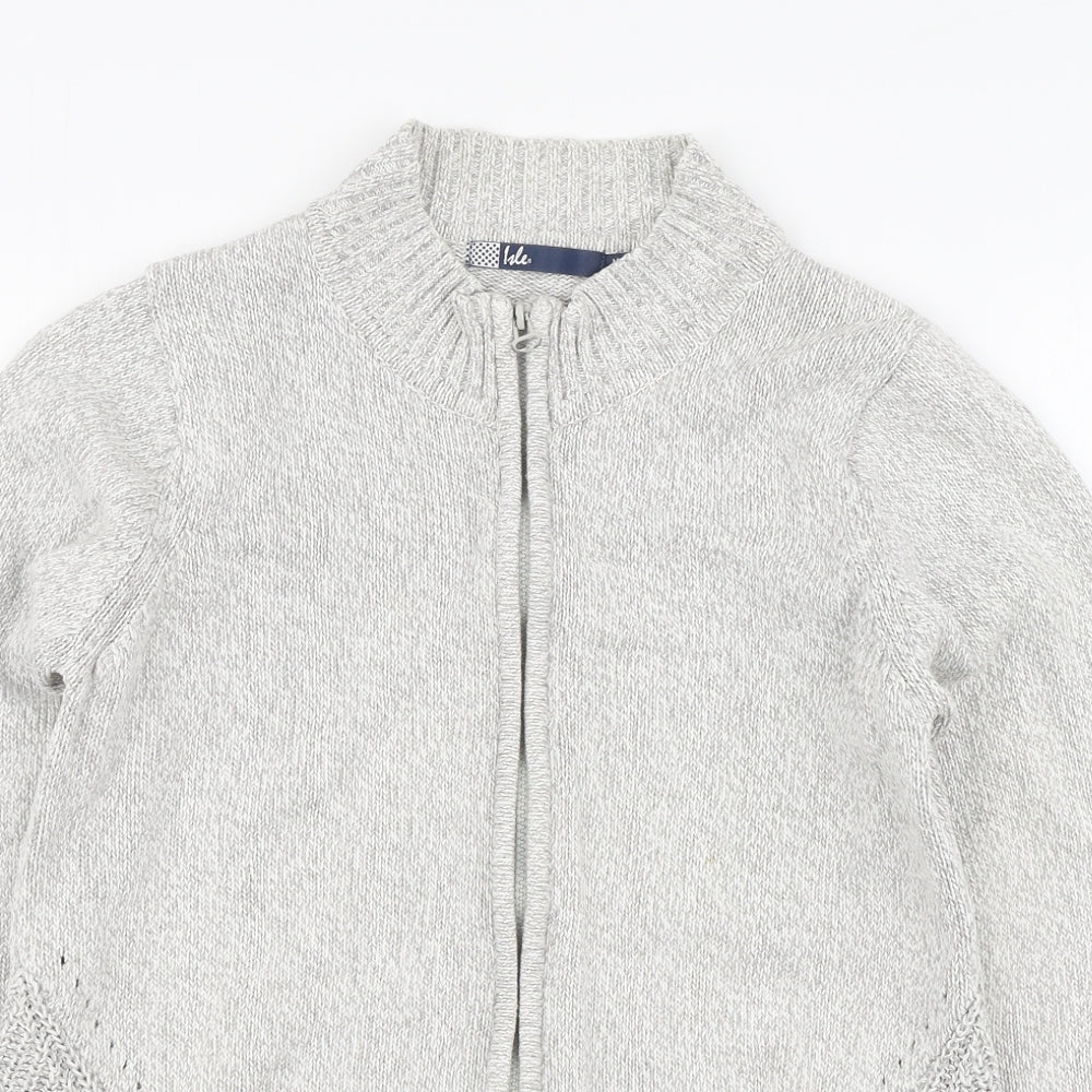 Womens UK Size 14 Isle Grey Full Zip Jumper