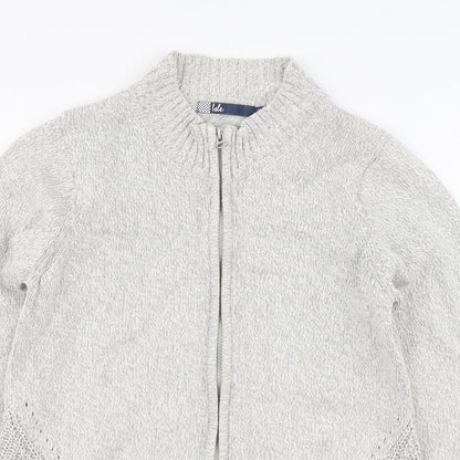 Womens UK Size 14 Isle Grey Full Zip Jumper