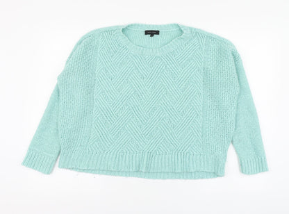 Womens UK Size 12 New Look Blue Henley Jumper