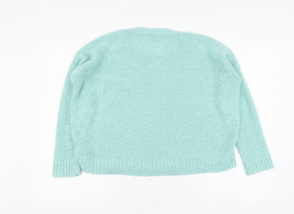 Womens UK Size 12 New Look Blue Henley Jumper