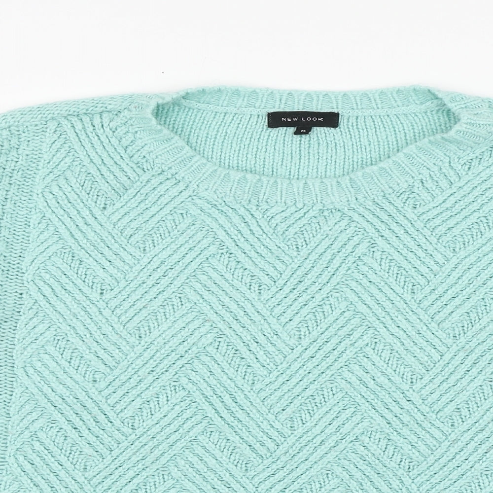 Womens UK Size 12 New Look Blue Henley Jumper