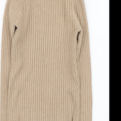 George Womens Beige Round Neck Polyester Pullover Jumper Size 8