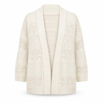 Womens UK Size L Elegant Ivory Cardigan Jumper
