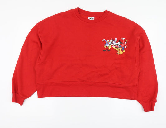 Womens UK Size XS Disney Red Pullover Hoodie