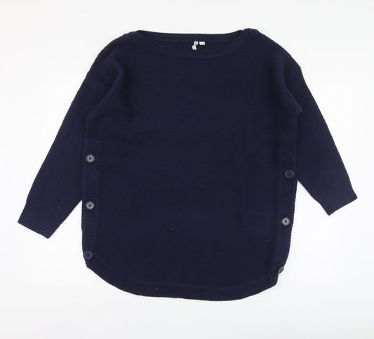 Capsule Womens Blue Round Neck Acrylic Pullover Jumper Size 12