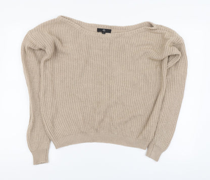 Womens UK Size S Missguided Beige Pullover Jumper