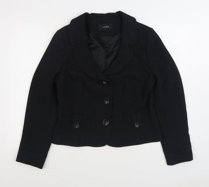 Laura Brook Womens Black Jacket Blazer Size M Button
