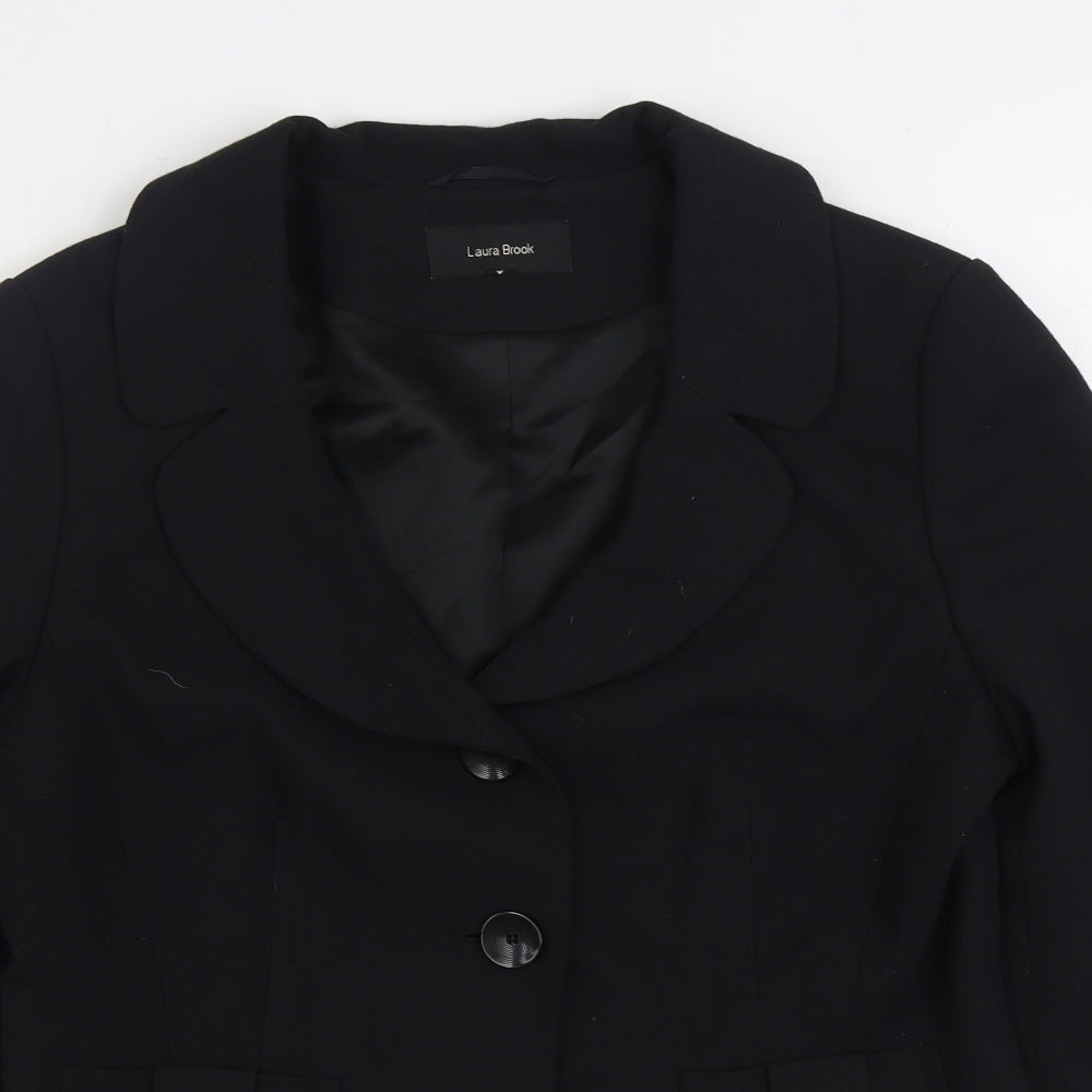 Laura Brook Womens Black Jacket Blazer Size M Button