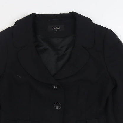 Laura Brook Womens Black Jacket Blazer Size M Button