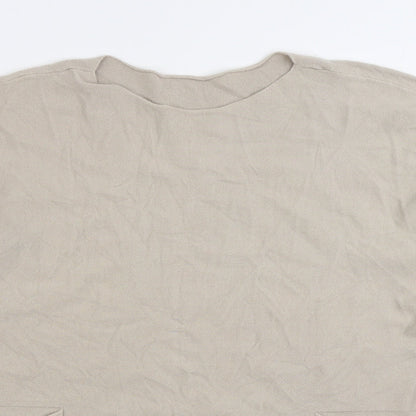 Prewon Womens Beige Boat Neck Viscose Pullover Jumper Size M