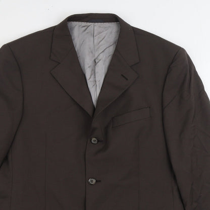 Trendy Mens Brown Polyester Jacket Suit Jacket Size 38