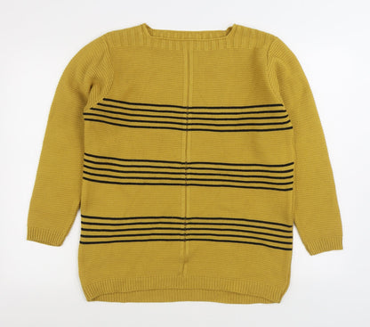 Womens UK Size L Preworn Yellow Pullover Jumper