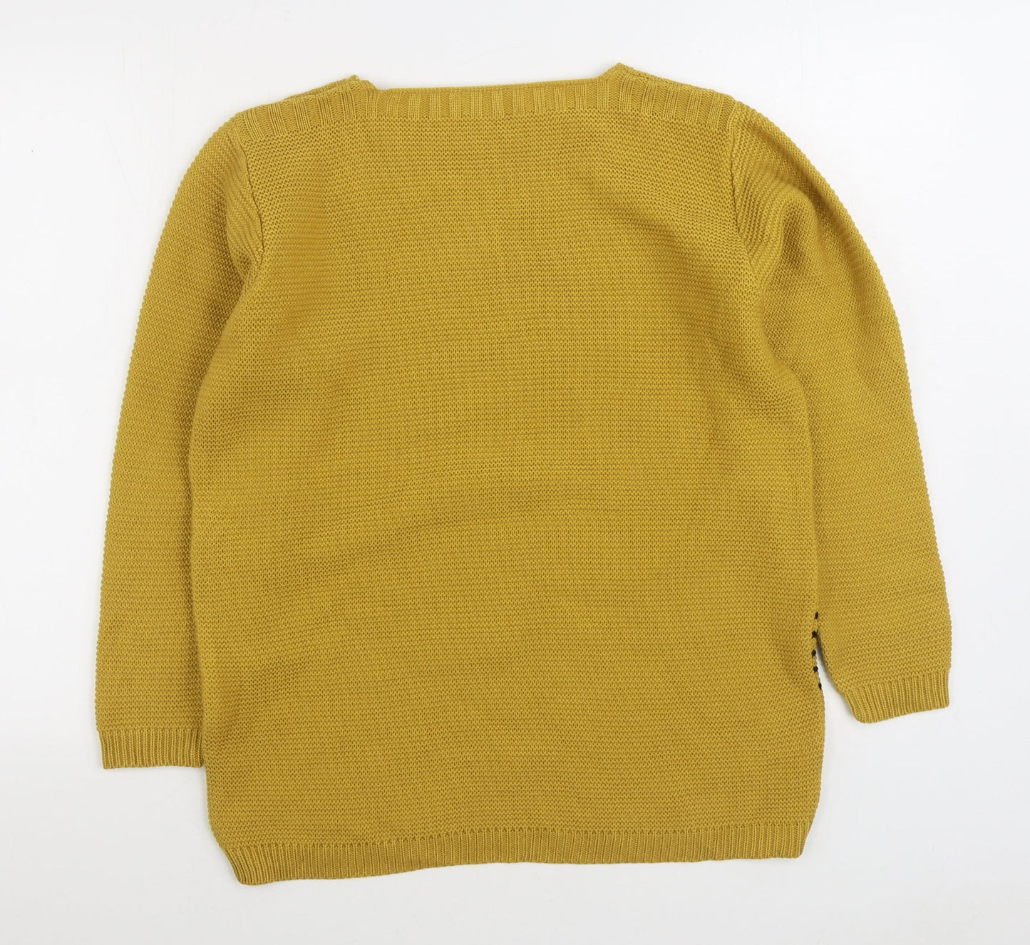 Womens UK Size L Preworn Yellow Pullover Jumper