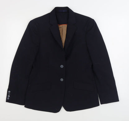 Brook Taverner Womens Blue Jacket Blazer Size 10 Button