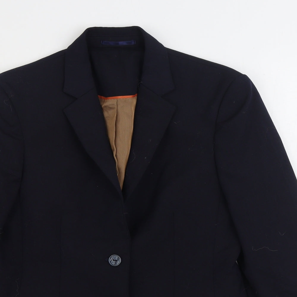 Brook Taverner Womens Blue Jacket Blazer Size 10 Button