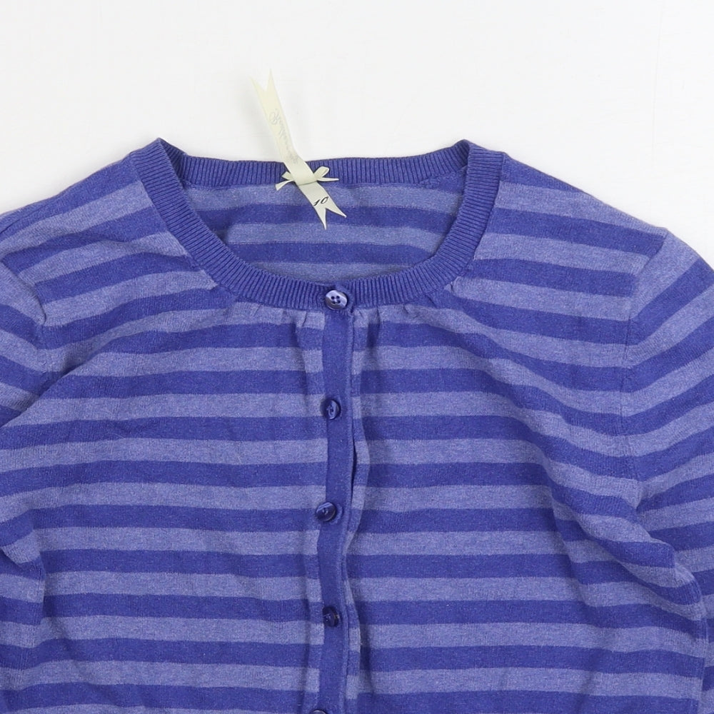 Womens UK Size 10 Debenhams Blue Cardigan Jumper