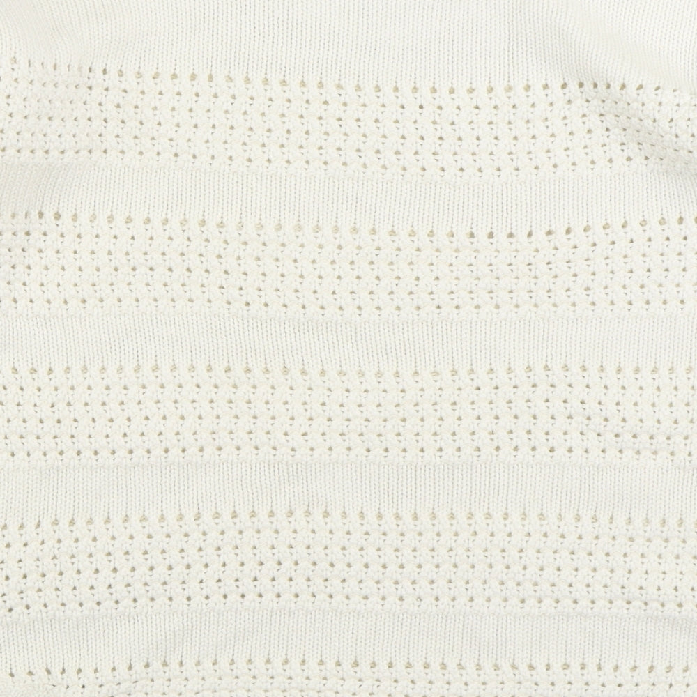 Gap Womens White Boat Neck Cotton Pullover Jumper Size S