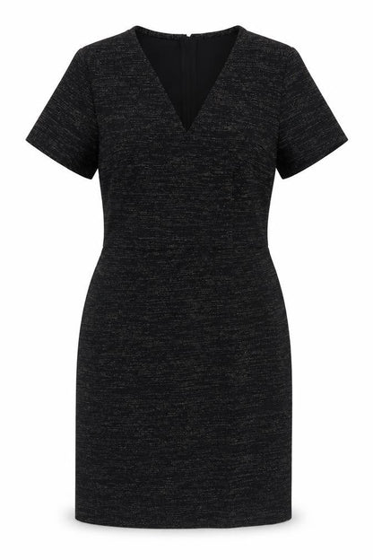 TU Womens Black Polyester Sheath Size 14 V-Neck Pullover