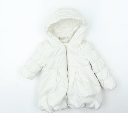 nula bug Girls White Basic Coat Coat Size 2 Years