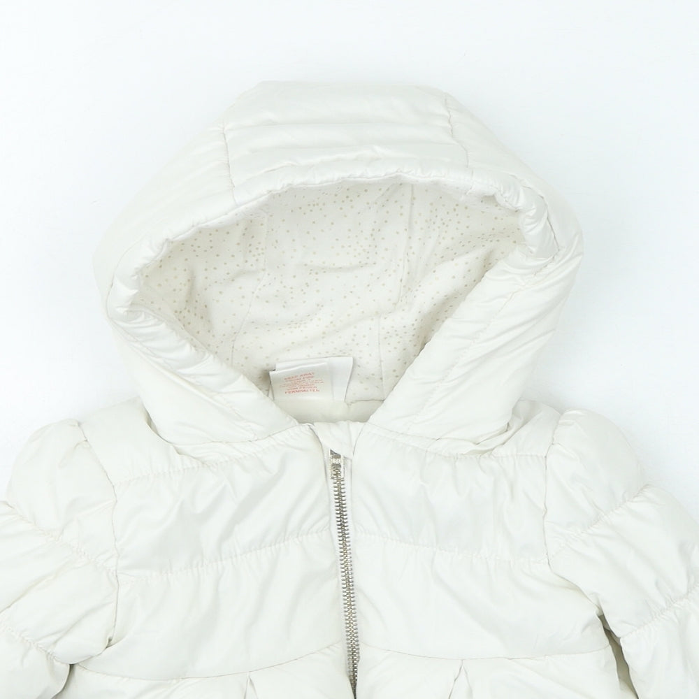nula bug Girls White Basic Coat Coat Size 2 Years