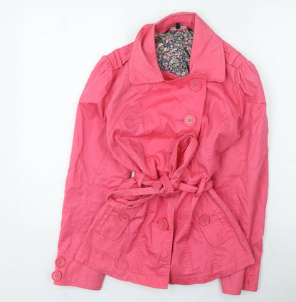 Womens UK Size 10 Dunnes Stores Pink Trench Coat