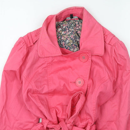 Womens UK Size 10 Dunnes Stores Pink Trench Coat