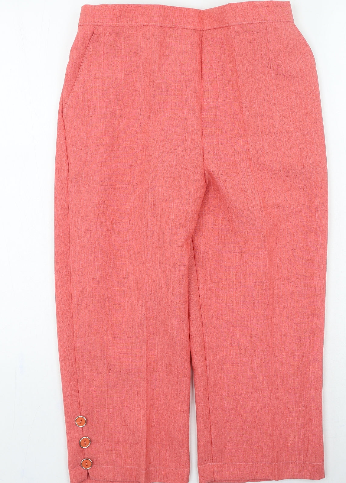Classic Womens Pink Polyester Trousers Size 12 L20 in Regular
