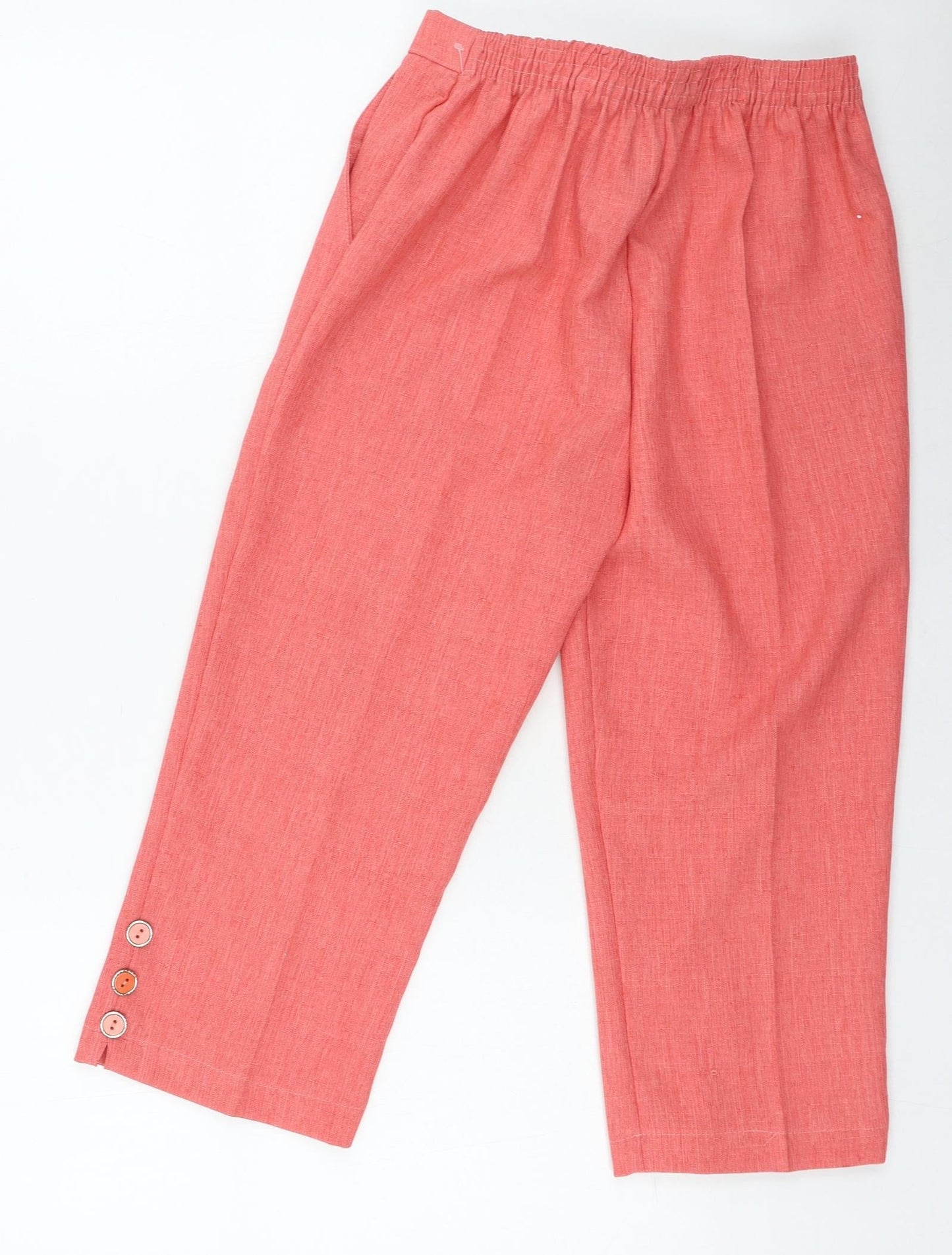 Classic Womens Pink Polyester Trousers Size 12 L20 in Regular
