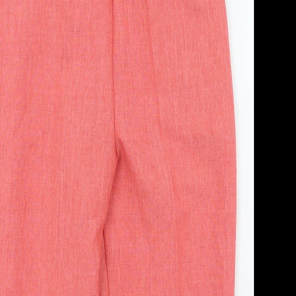 Classic Womens Pink Polyester Trousers Size 12 L20 in Regular