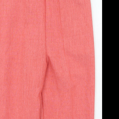 Classic Womens Pink Polyester Trousers Size 12 L20 in Regular