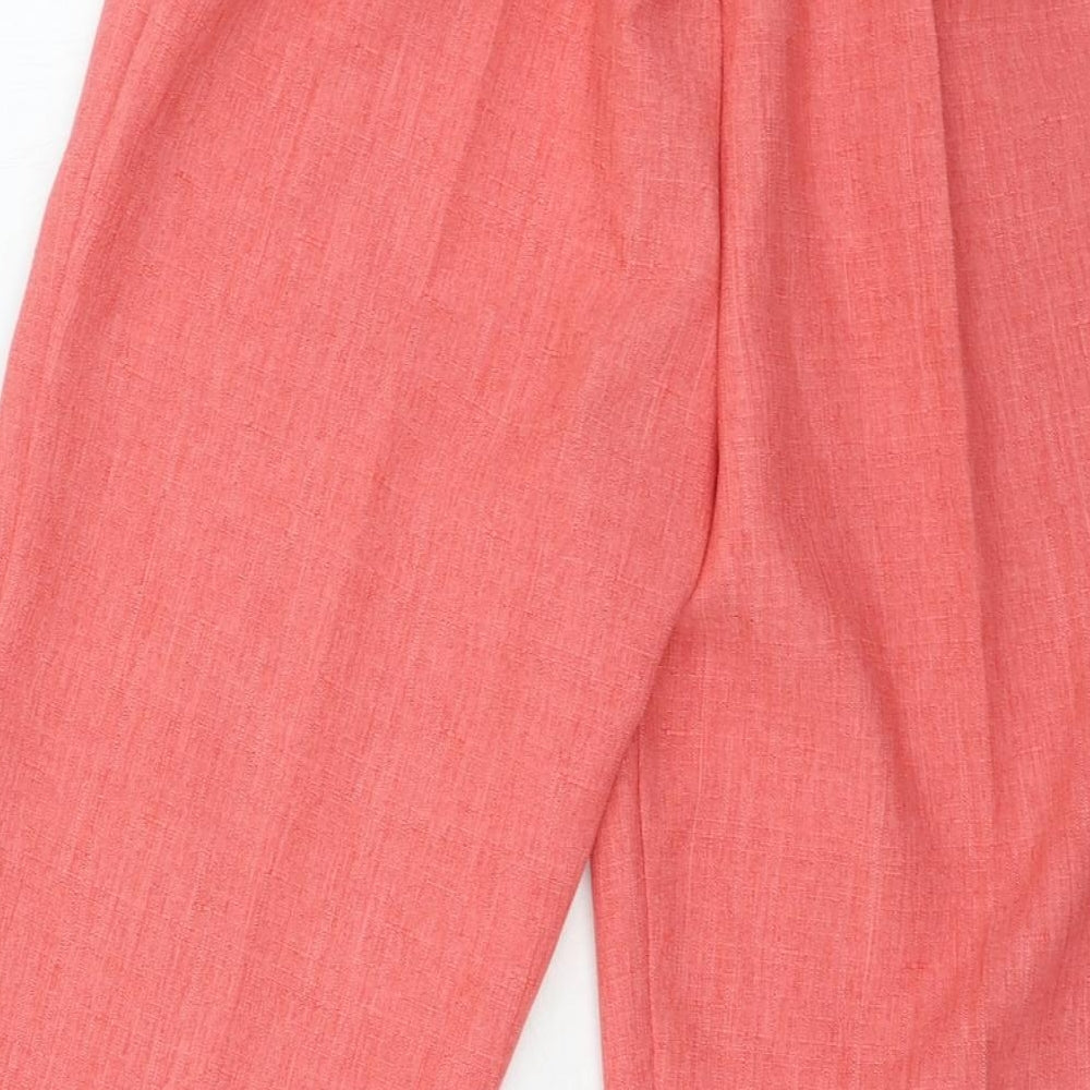 Classic Womens Pink Polyester Trousers Size 12 L20 in Regular